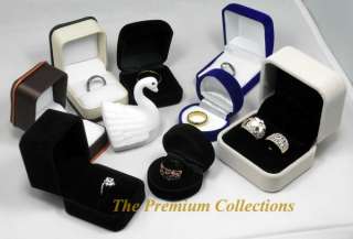 Square Navy Blue Velvet Ring Box Jewelry Gift Box  