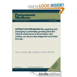 ASPIRATION PNEUMONIA Recognizing and managing a potentially growing 