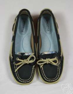 SPERRY Top Sider Angelfish Navy Nubuck Plaid Womens Boat Shoes New 