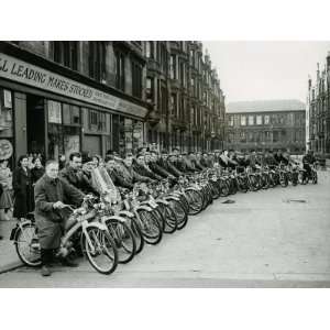 Quickly Club Assembles Outside Andy Mcneil Shop, June 1956 