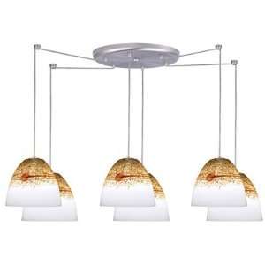   II Contemporary / Modern Six Light Pendant with Java