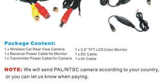 Note There are only use manual for camera or screen, no wiring 