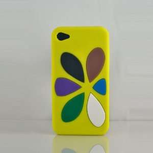  Yellow Blooming Flower Silicone Back Case Cover for Iphone 