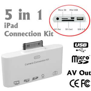 iPad AV out Camera Connection Kit USB SD MS Card Reader  