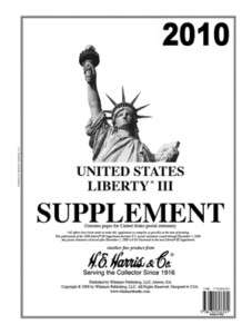 Harris USA 2010 Liberty Part 3 Stamp Album Suppl Pages  