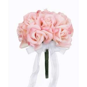  Pink Silk Rose Toss Bouquet   Wedding Bouquet Everything 