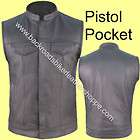 more options leather motorcycle biker vest outlaw style gun pkt