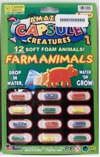 12 Foam Capsule Creatures Farm Sea Zoo Animals or Dinosaurs Watch the 