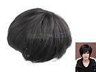 Short Black Cosplay Wig Fashion Mans And Neutral Short Straight Wig