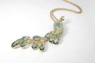 HOT 18K Gold Plated Necklaces NEW Swarovski Crystals Peacock Pendant 