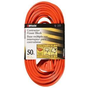  Woods 819 12/3 Outdoor Multi Outlet Extension Cord, Orange 