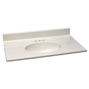   551077 Marble Vanity Top/Single Bowl, White/White, 37 Inch by 19 Inch