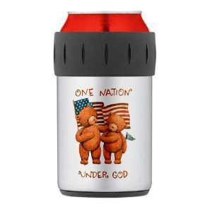  Thermos Can Cooler Koozie One Nation Under God Teddy Bears 