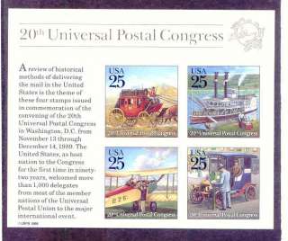 US 2438 MNH 1989 20th UPU Congress IMPERF Souv Sheet  