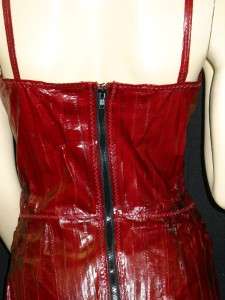 NWT FRANCISCO ROSAS Red Eel Skin Leather Dress 38 $3040  