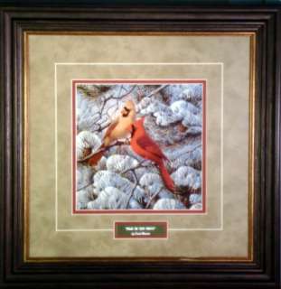 Derk Hansen Fire in the Snow Cardinal framed print  