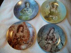 GIRLS OF THE SEASONS Guy Cambier 4 Plates SPING SUMMER AUTUM WINTER 