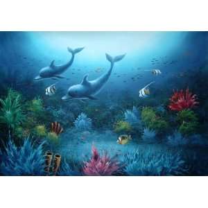  Magical Underwater Sea World Oil Painting 24 x 36 inches 