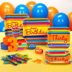  Lets Party By CEG Birthday Stripes 30 Standard Party Pack 