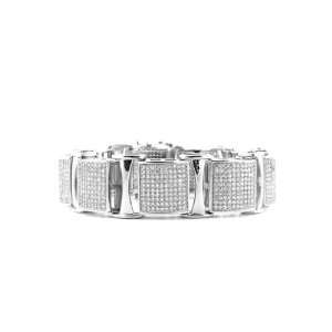   Square Cubic Zirconia Micro Pave Hip Hop Style Bracelet Jewelry