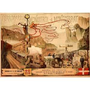  MONTSERRAT TRAIN EUROPE TRAVEL TOURISM SPAIN SMALL VINTAGE 