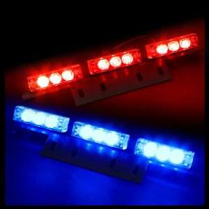 18 Bright Blue and Red LED Law Enforcement Flash Strobe Lights Bar for 