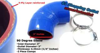Blue 4 Ply Silicone Elbow Intercooler Turbo Hose  
