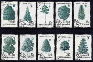 ROMANIA 1994 TREES SET OF EIGHT STAMPS COMPLETE  