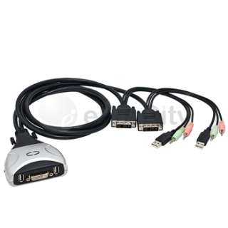   kvm switch dvi usb audio with 4ft for windows systems for universal