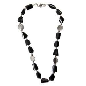   Necklace/mala with Oval German Silver Bead   UMG 