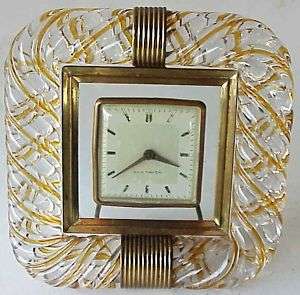 BEAUTIFUL Antique New Haven Art Glass Vanity Clock  