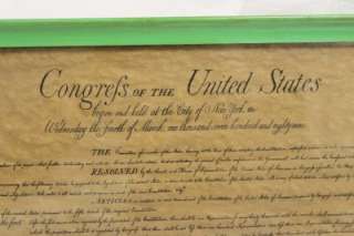 VINTAGE PRINT BILL OF RIGHTS CONGRESS OF UNITED STATES  