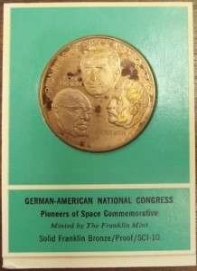 German American National Congress Pioneers Of Space Commemorative 