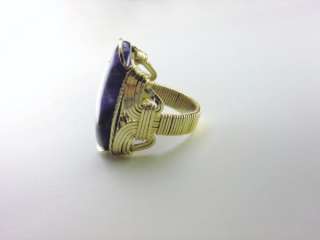   Amethyst Artisan Ring 14k Rolled Gold Mens or Ladies Fine Jewelry