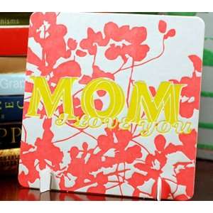   love you mom letterpress pop out art card NEW