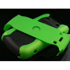 NEON GREEN Hard Rubber Feel Plastic Dual Case for Blackberry Bold 9700 