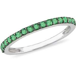  10K White Gold 1/3ct TGW Emerald Ring Jewelry