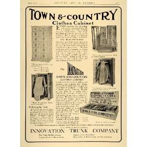 1906 Ad Clothes Cabinet Innovation Trunk Co Furniture   Original Print 