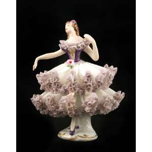 German Dresden Lace Porcelain Figurine Ballerina