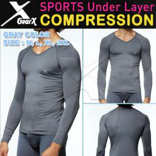   skin Gray Long sleeve shirts underlayer sports Jerseys M~2XL  