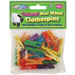  Colored Mini Clothespins, 40 Pack 