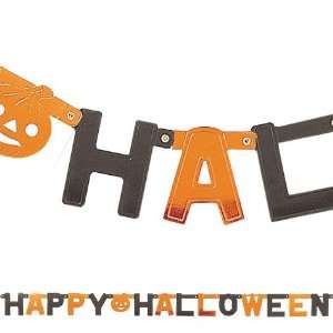  Happy Halloween Party Black and Orange Letter Banner 