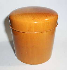 ANTIQUE APOTHECARY PHARMACY WOODEN VESSEL JAR signed  
