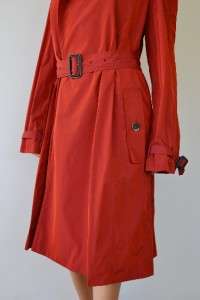 NWT BURBERRY $895 RED RAIN TRENCH COAT JACKET~SIZE 10 44~FREE SHIP 