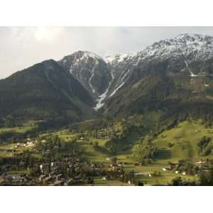 Towns and Chalets Dot the Landscape Near Davos Premium Photographic 
