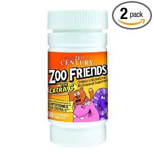  21st Century Zoo Friends with Extra C Chew, 60 Count (Pack 