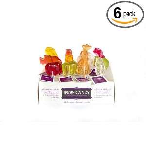 Indie Candy Zoo Animals Lollipop, Assorted Flavors, 2 Ounce (Pack of 6 