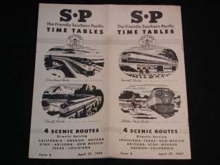   RAILROAD LINES Vintage Time Tables Schedule dated Apr. 27, 1952  