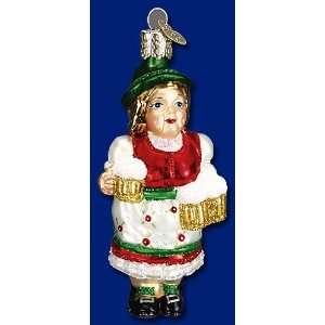 Old World Christmas German Tyrolean Woman Glass Ornament 