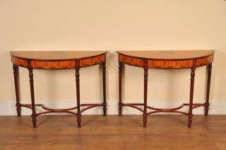 Pair Regency Adams Console Tables Painted Hall Table  